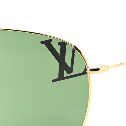 Louis Vuitton Metal Aviator Sunglasses Z1380U Gold Green 7 of 8