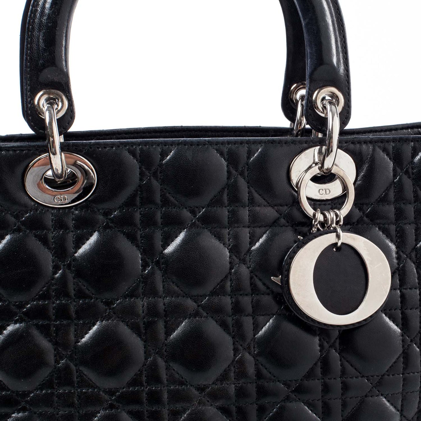 Lambskin Cannage Large Lady Dior Black