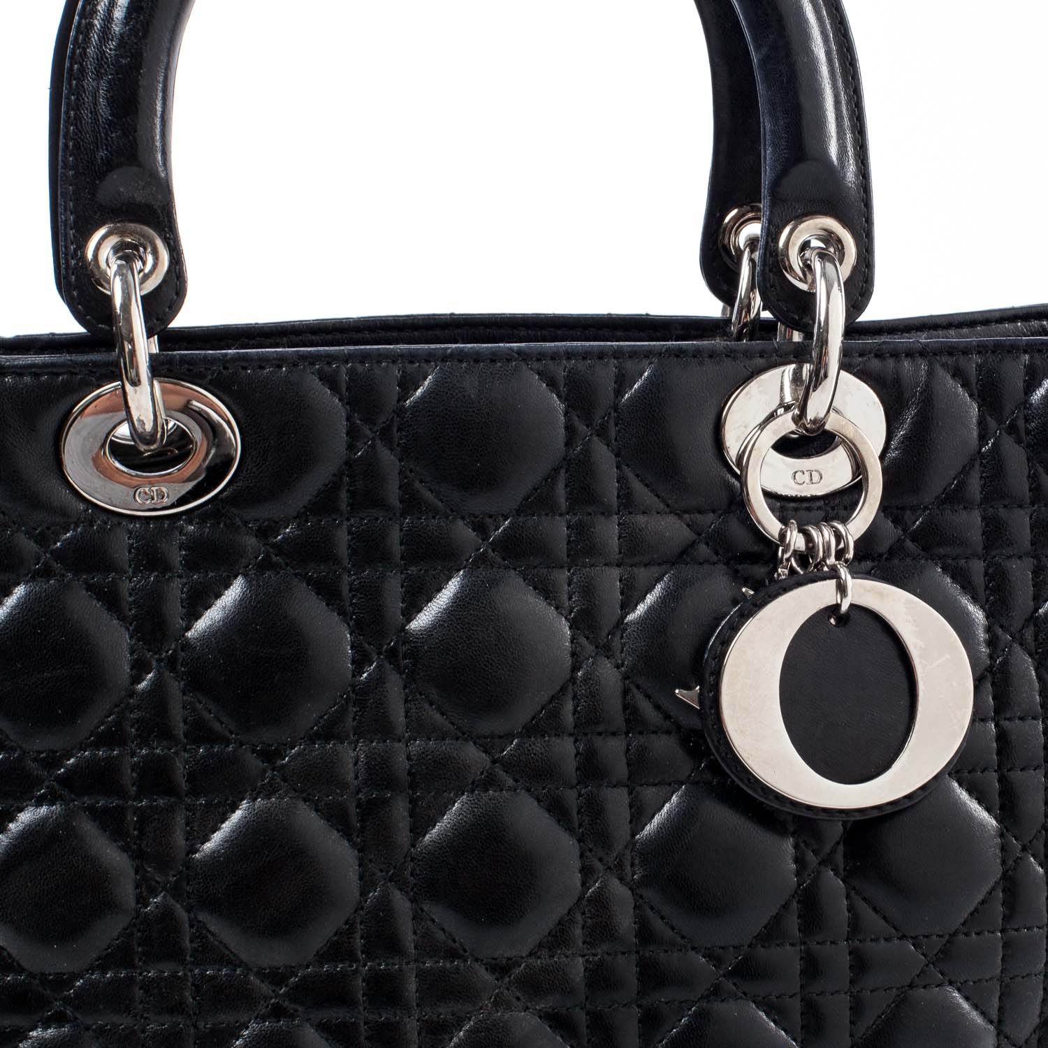 Christian Dior Lambskin Cannage Large Lady Dior Black 6 of 10