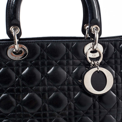 Christian Dior Lambskin Cannage Large Lady Dior Black 6 of 10