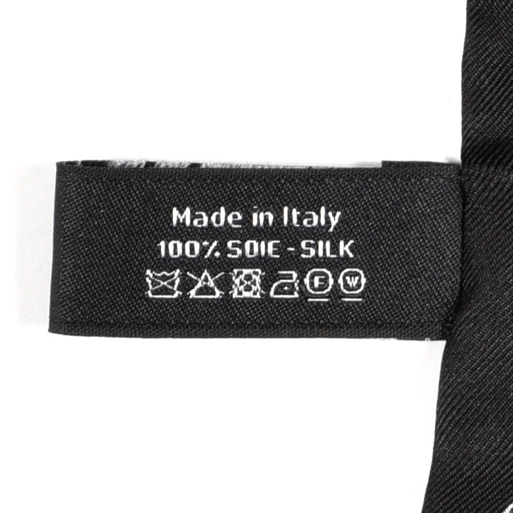 Silk Slim Bandeau Scarf Black White