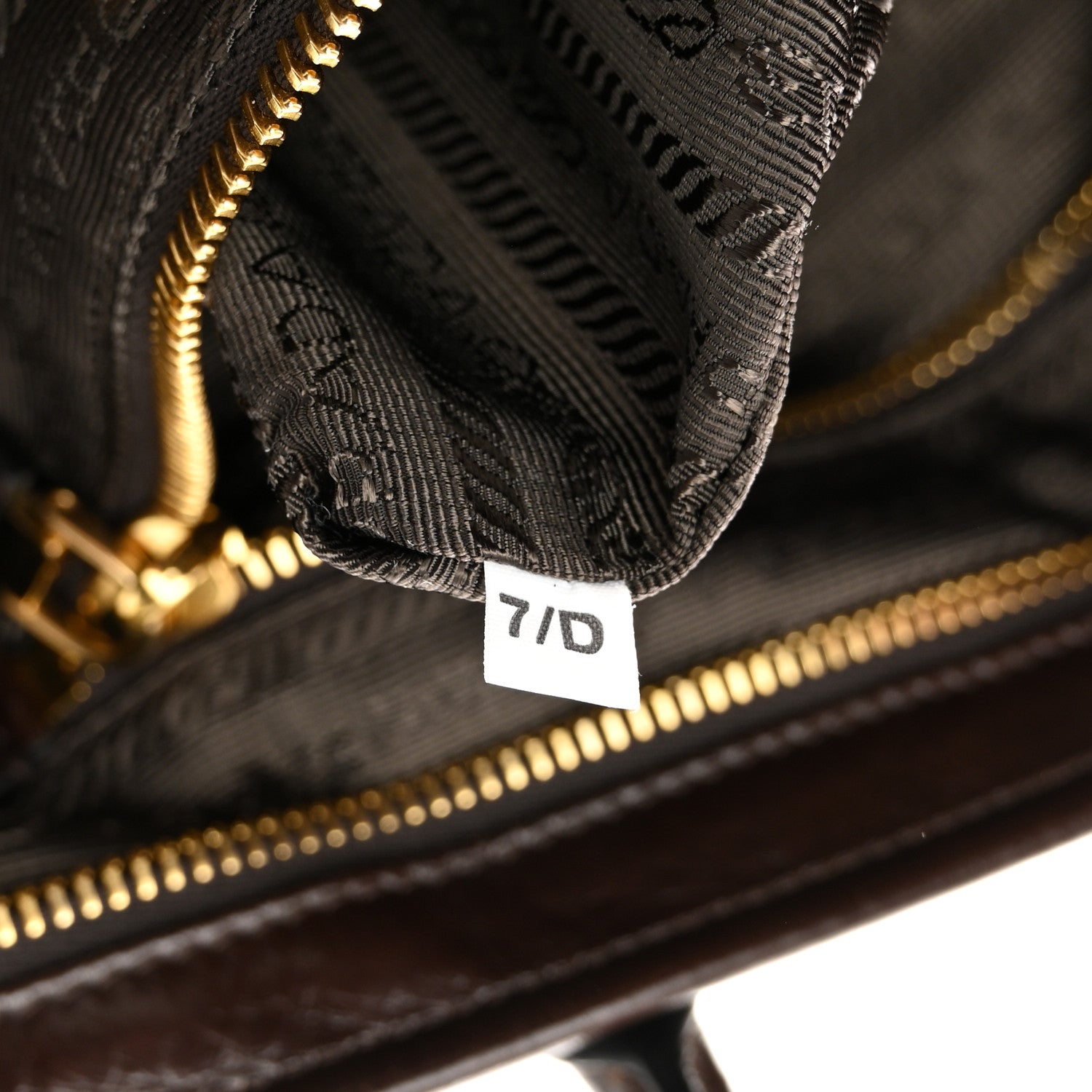Prada Glossy Calfskin Triangle Extra Large Bonnie Shoulder Bag Dark Brown 7 of 10