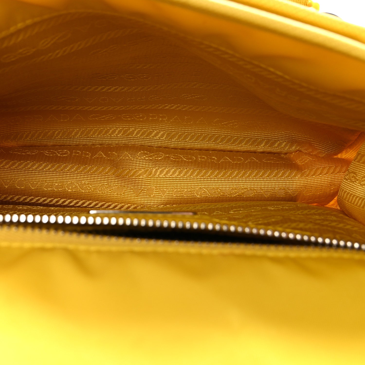 Prada Tessuto Nylon Saffiano Pocket Double Snap Buckle Messenger Shoulder Bag Giallo 5 of 9