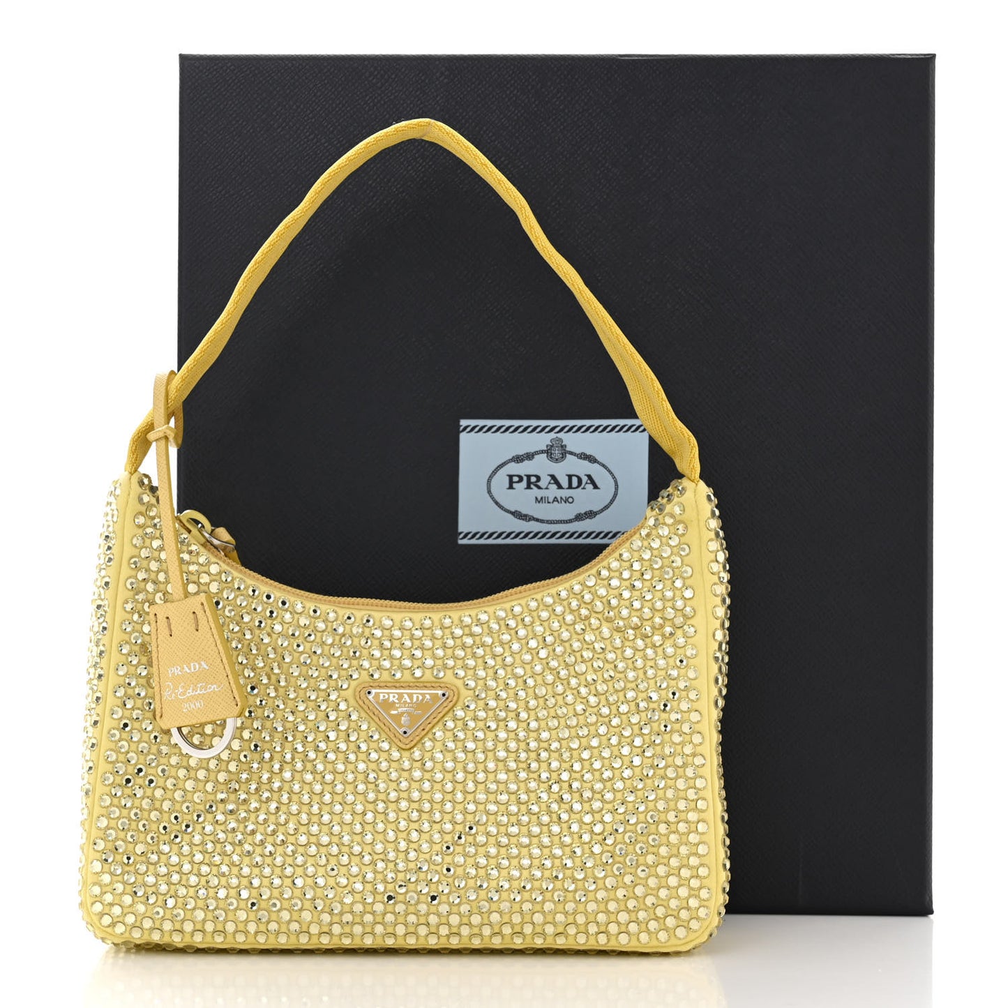 Satin Crystal Mini Re-Edition 2000 Bag Ananas