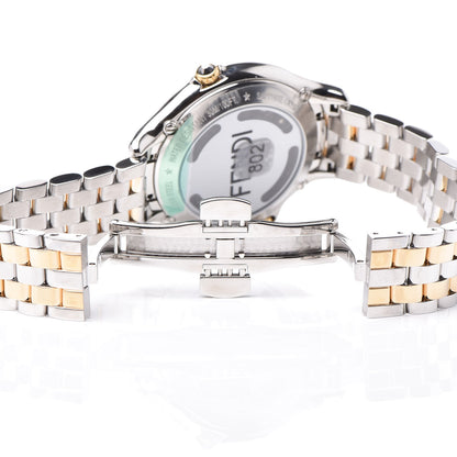 Fendi Stainless Steel Diamond Topaz 33mm Crazy Carats Two Tone Quartz Watch Black 8 of 9