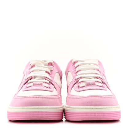 Chanel Cotton Sneakers 38 Pink White 3 of 13