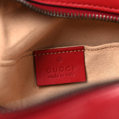Gucci Calfskin Matelasse Mini GG Marmont Chain Shoulder Bag Hibiscus Red 6 of 10