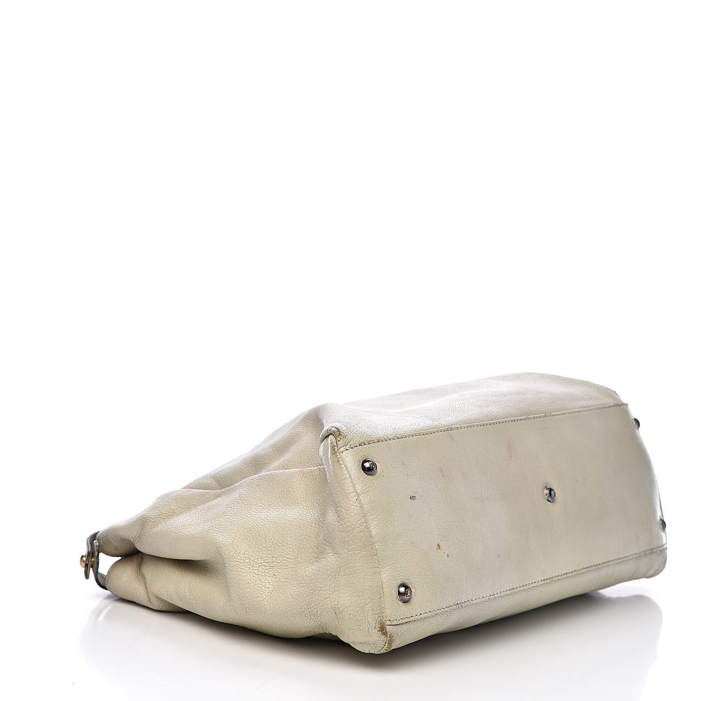 Goatskin Stingray Large Peekaboo Iconic Satchel White Pink