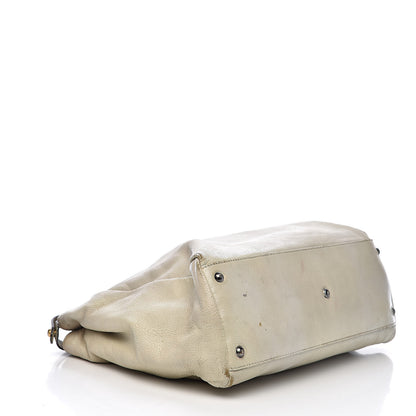 Fendi Goatskin Stingray Large Peekaboo Iconic Satchel White Pink 4 of 35