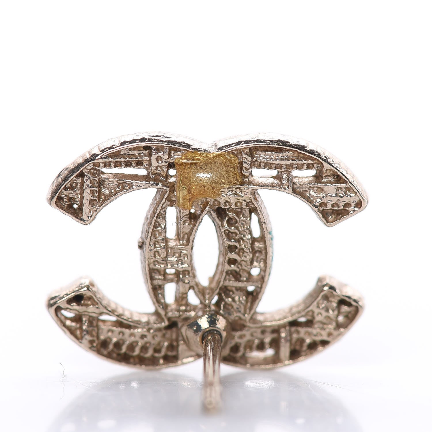 Chanel Tweed Effect CC Earrings Gold 3 of 6