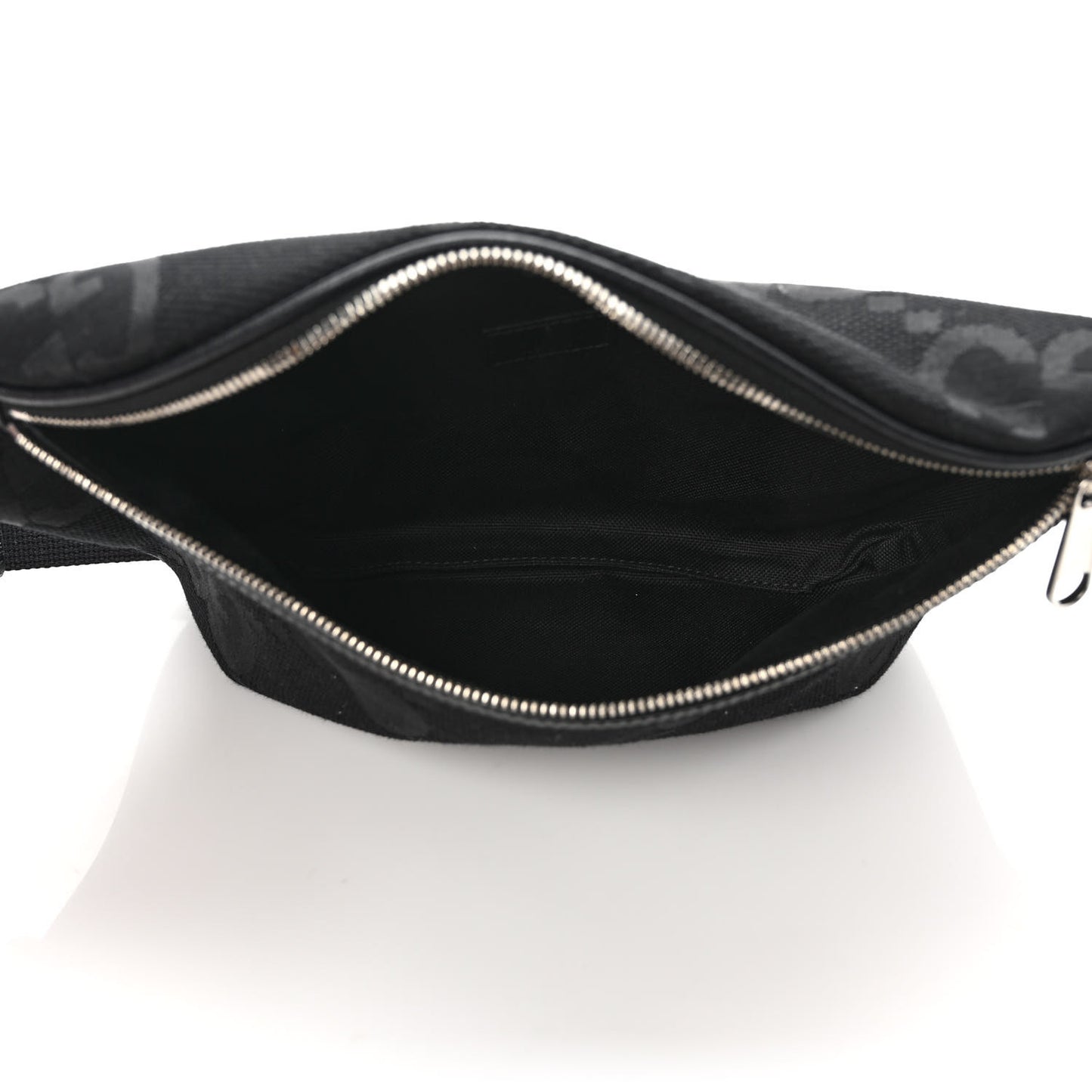 Monogram Jumbo GG Textured Dollar Calfskin Web Belt Bag Black