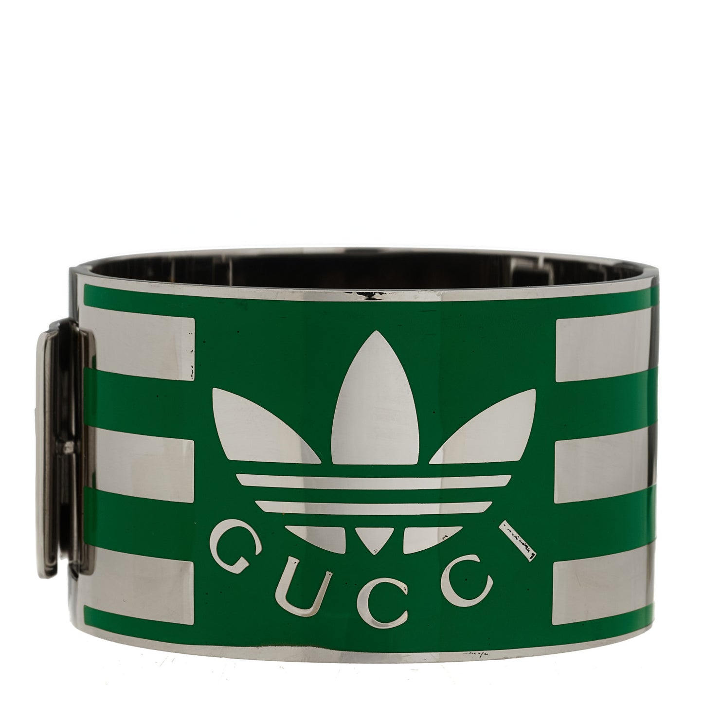 X ADIDAS Metal Enamel Cuff Bracelet S Silver Green