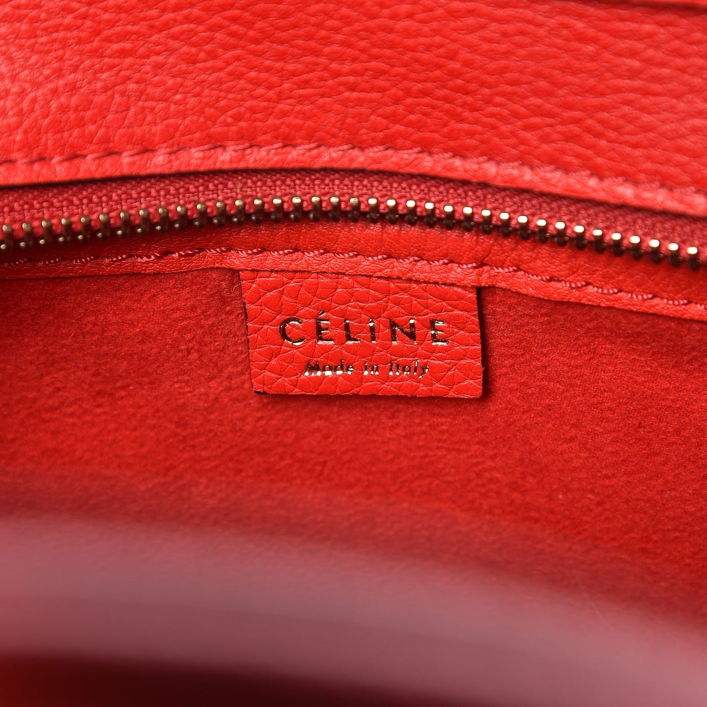 Drummed Calfskin Nano Luggage Coquelicot