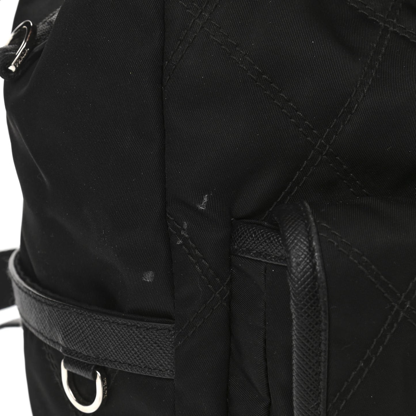 Tessuto Nylon Saffiano Vela Quilted Backpack Black