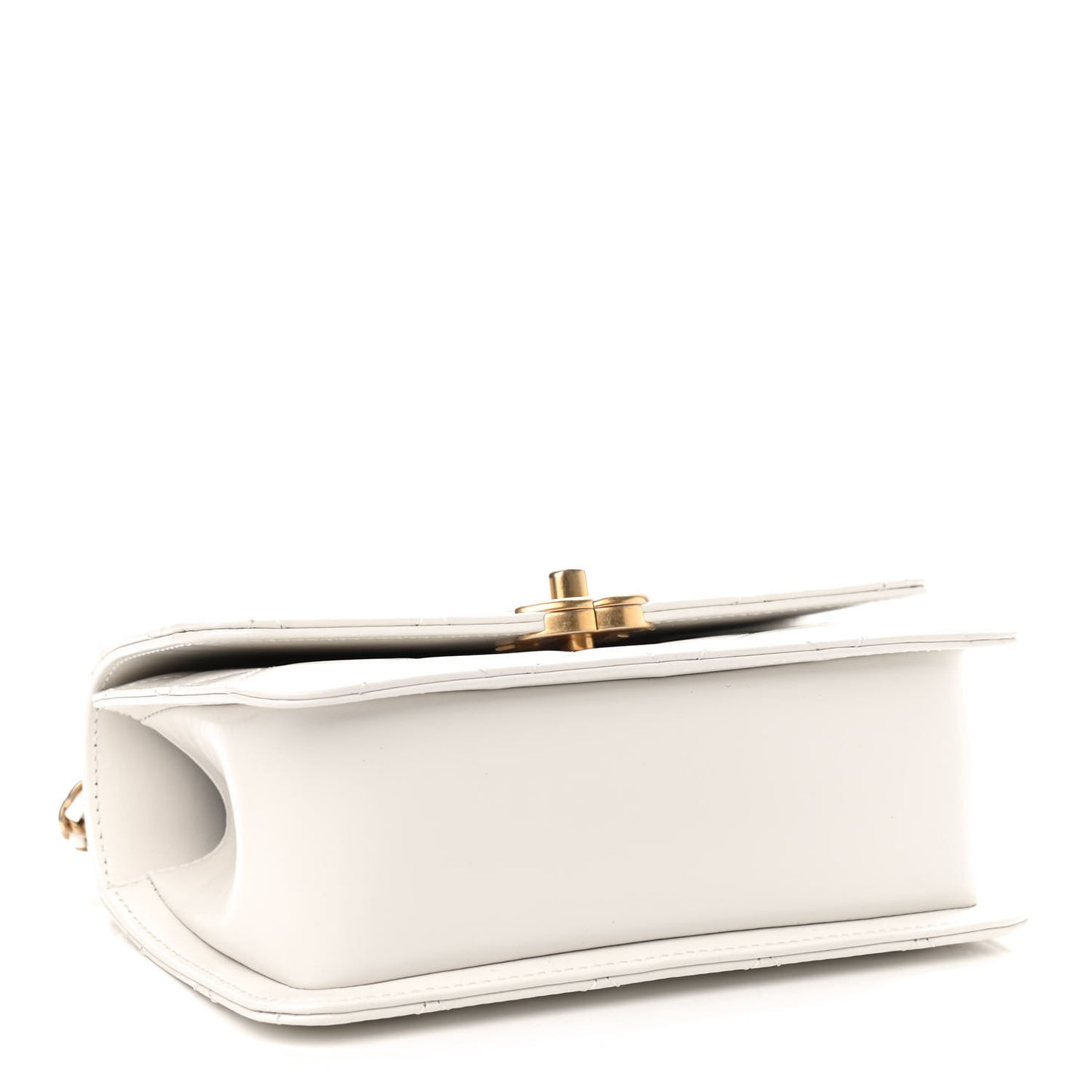 Calfskin Quilted Mini Perfect Fit Flap White