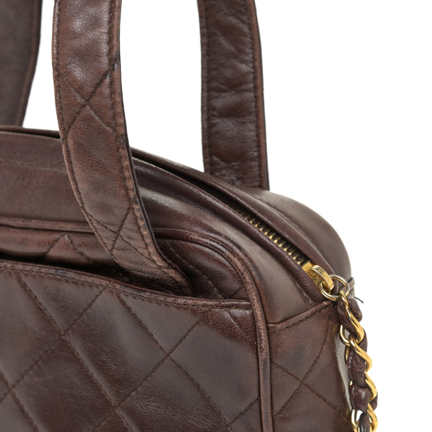 Chanel Lambskin Quilted Shoulder Bag Brown 14 of 27