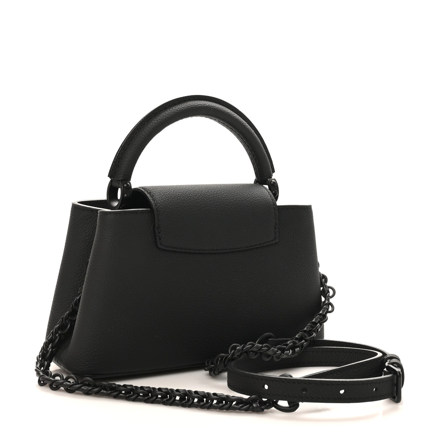 Louis Vuitton Matte Taurillon Capucines East West Mini All Black 3 of 10