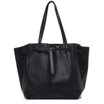 Celine Soft Grained Calfskin Small Belt Cabas Phantom Black 1 of 20