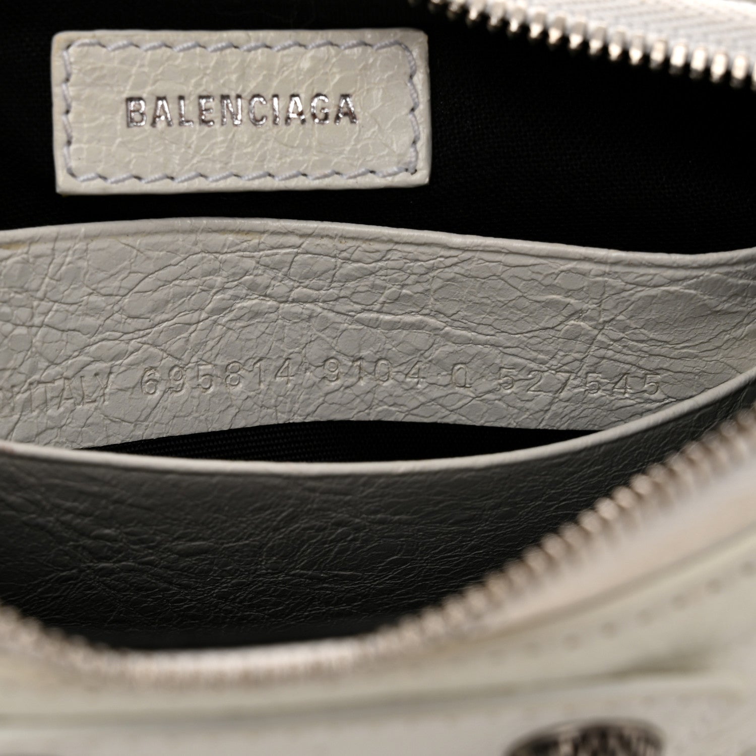 Balenciaga Extra Supple Calfskin Crocodile Embossed Le Cagole Mini Purse With Chain White 8 of 11