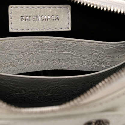 Balenciaga Extra Supple Calfskin Crocodile Embossed Le Cagole Mini Purse With Chain White 8 of 11