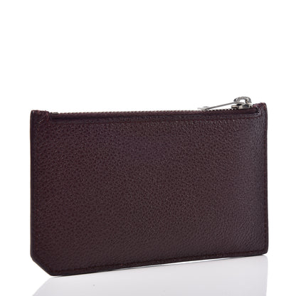 Saint Laurent Grained Calfskin 5 Fragments Zip Pouch Card Holder Bordeaux 3 of 8