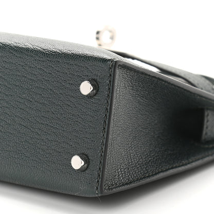 Hermes Chevre Mysore Verso Mini Kelly Sellier 20 Vert Titien Bleu Atoll 9 of 9