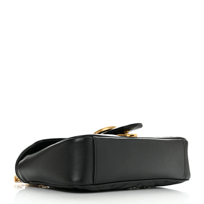 Gucci Calfskin Matelasse Small GG Marmont Shoulder Bag Black 4 of 11