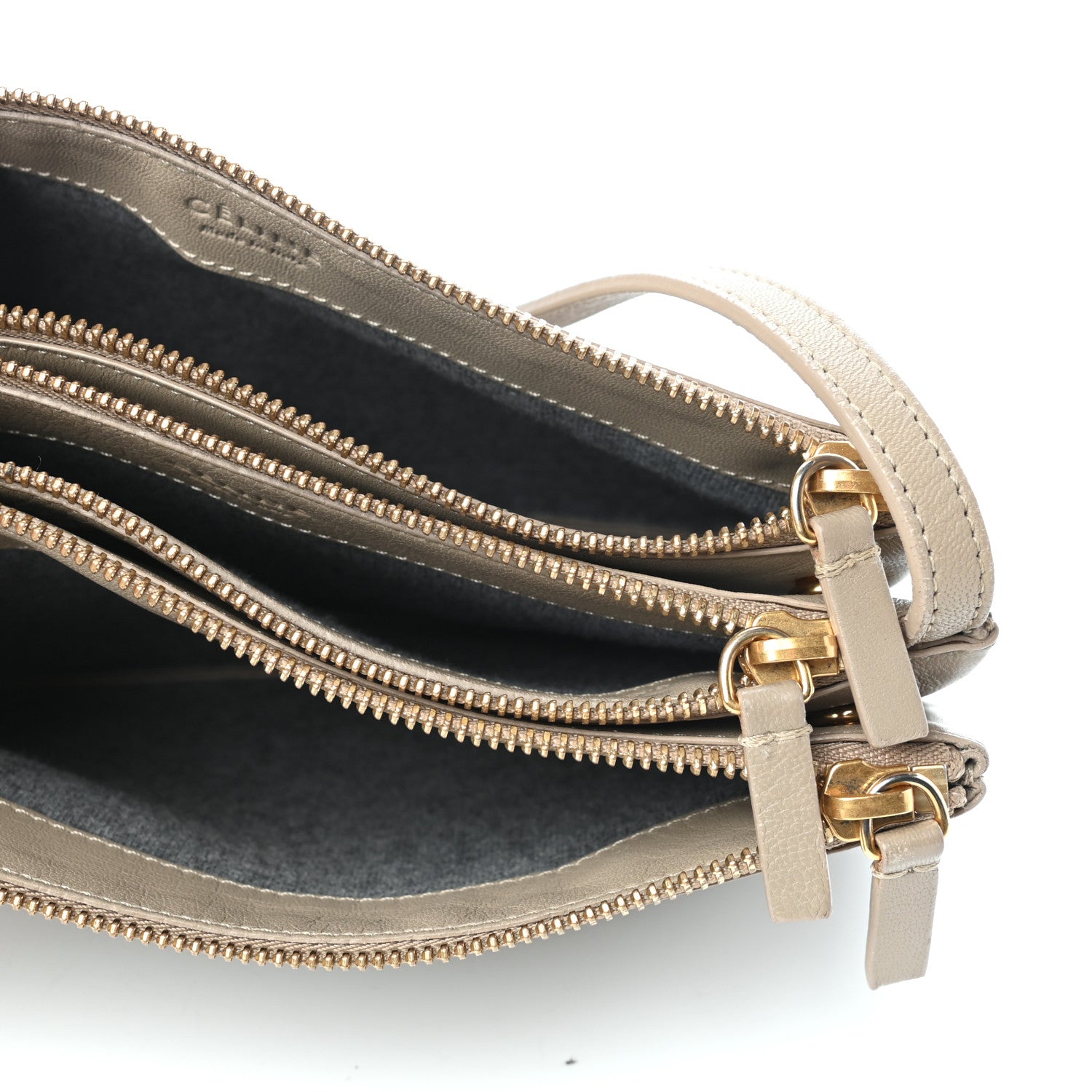 Celine Lambskin Small Trio Crossbody Bag Beige 5 of 9