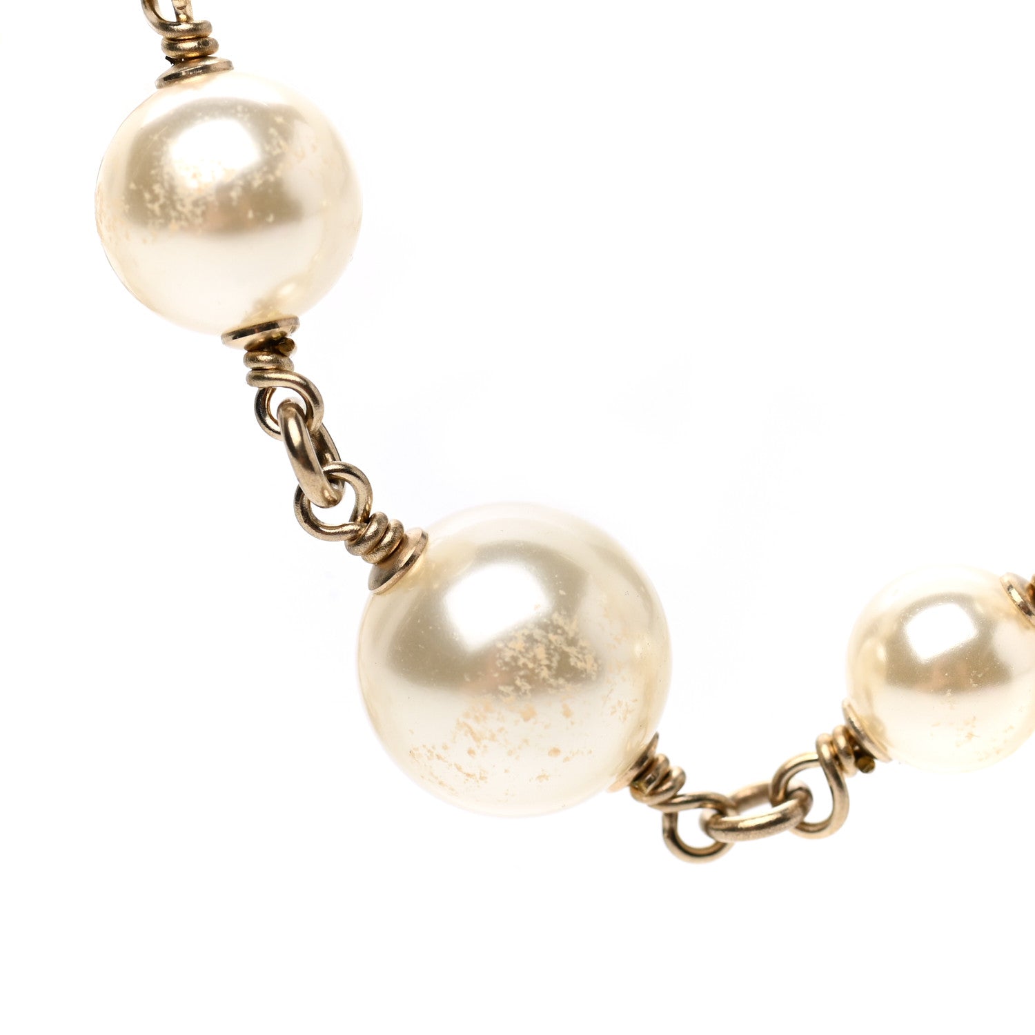Chanel Graduated Pearl Crystal CC Necklace Gold 8 of 8