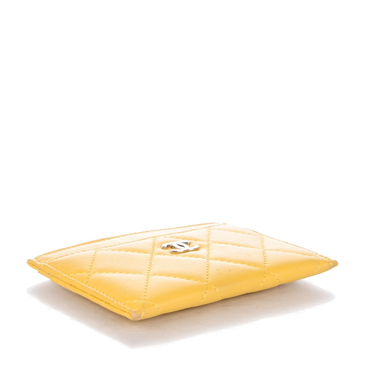 Chanel Lambskin Quilted Card Holder Yellow 4 of 8