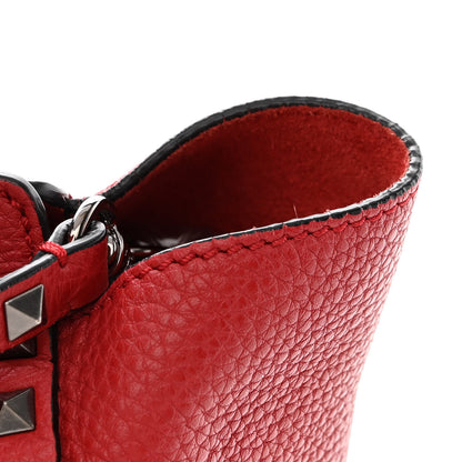 Valentino Garavani Pebbled Calfskin Small Rockstud Double Handle Tote Red 13 of 13