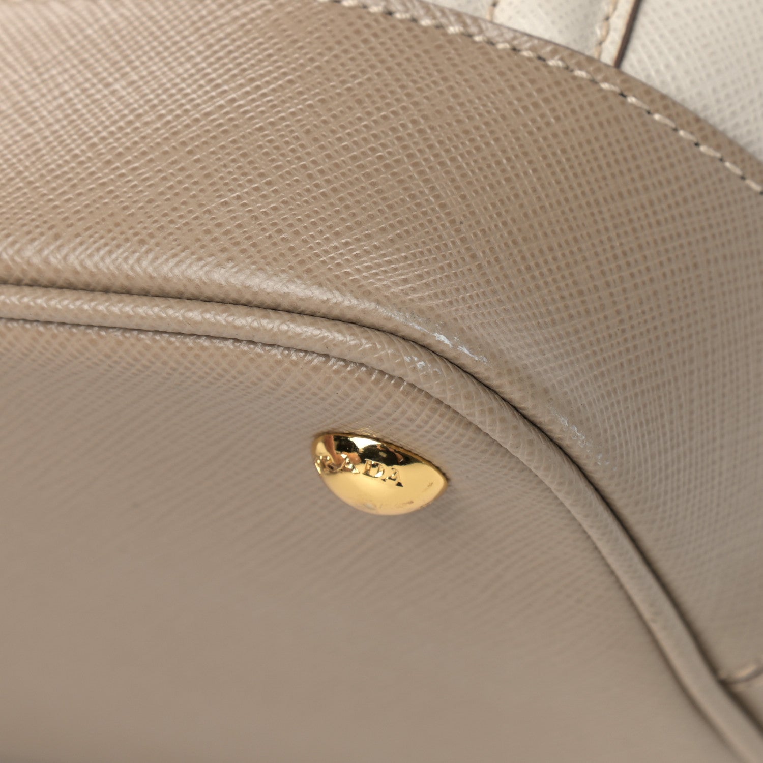 Prada Saffiano Lux Bi-Color Tote Talco Visone 11 of 15