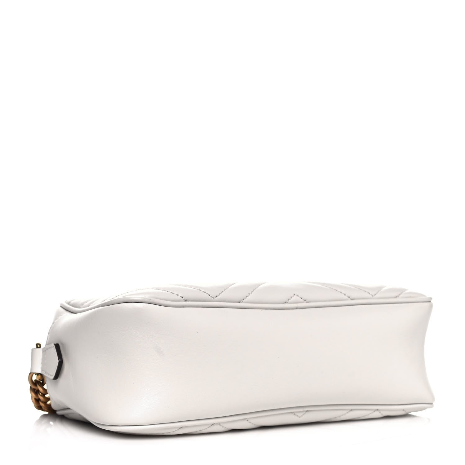 Gucci Calfskin Matelasse Small GG Marmont Chain Shoulder Bag White 4 of 13