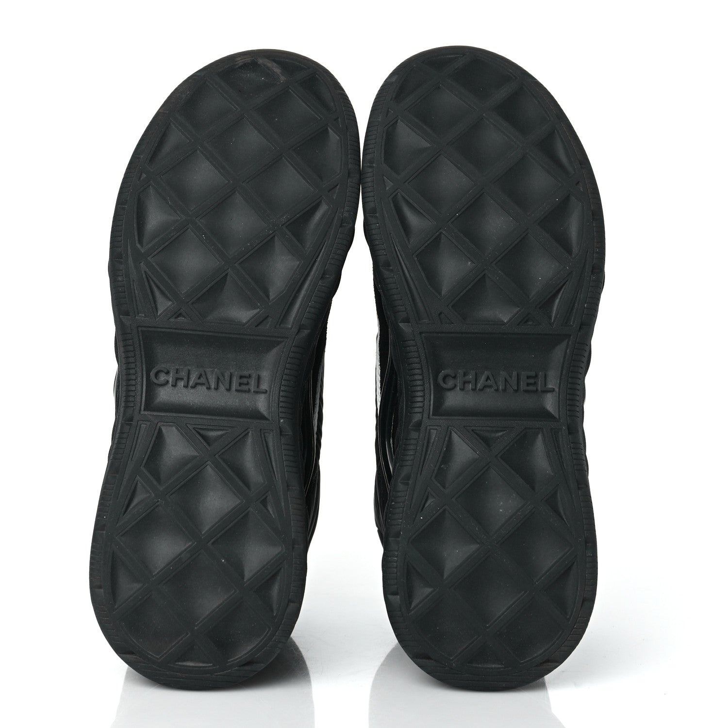 Chanel Fabric Calfskin Suede Womens CC Sneakers 38 Black 5 of 9