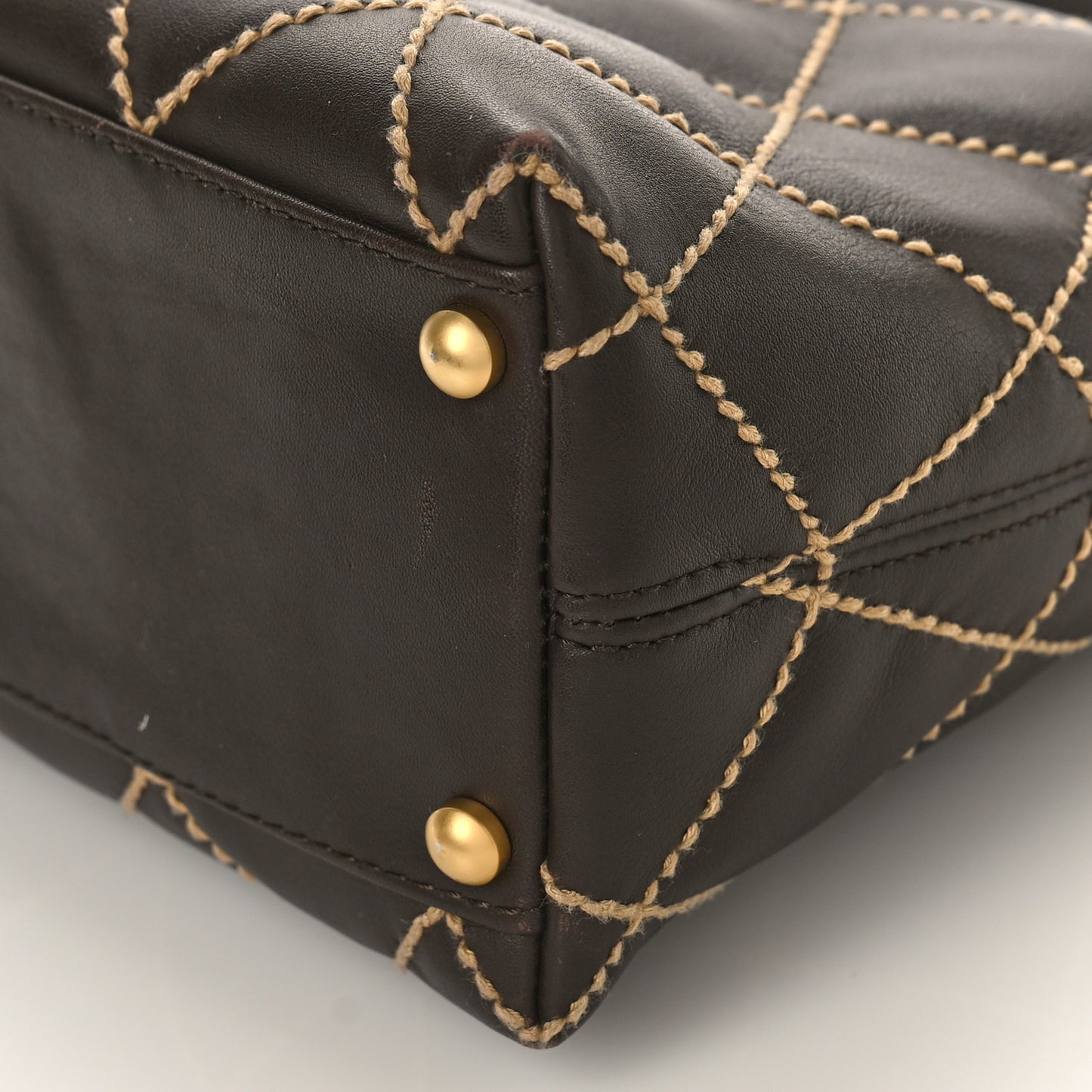Calfskin Wild Stitch Hobo Brown