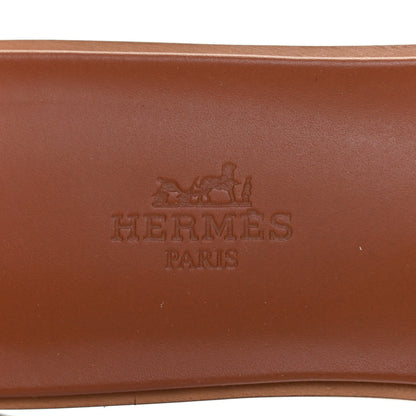 Hermes Box Calfskin Oran Sandals 38 Gold 6 of 10