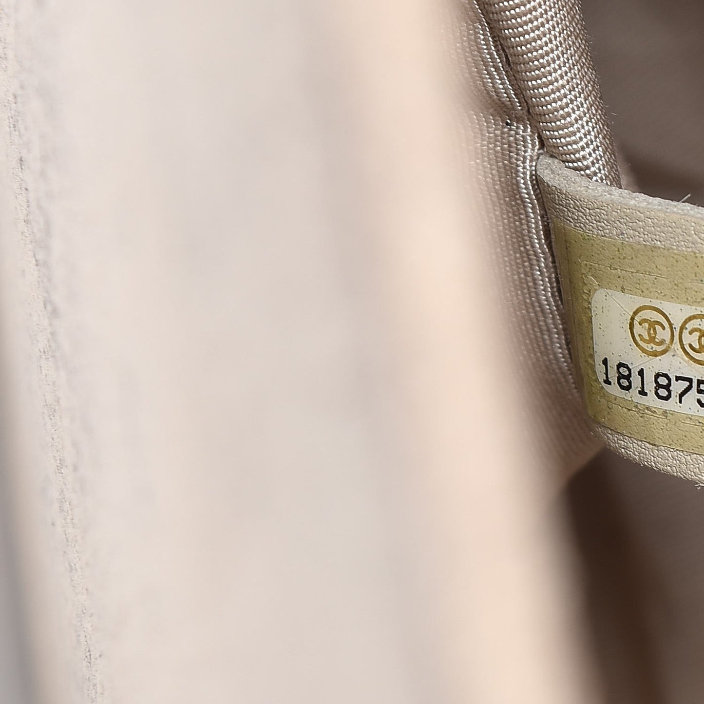 Iridescent Calfskin Quilted Large Boy Flap Beige