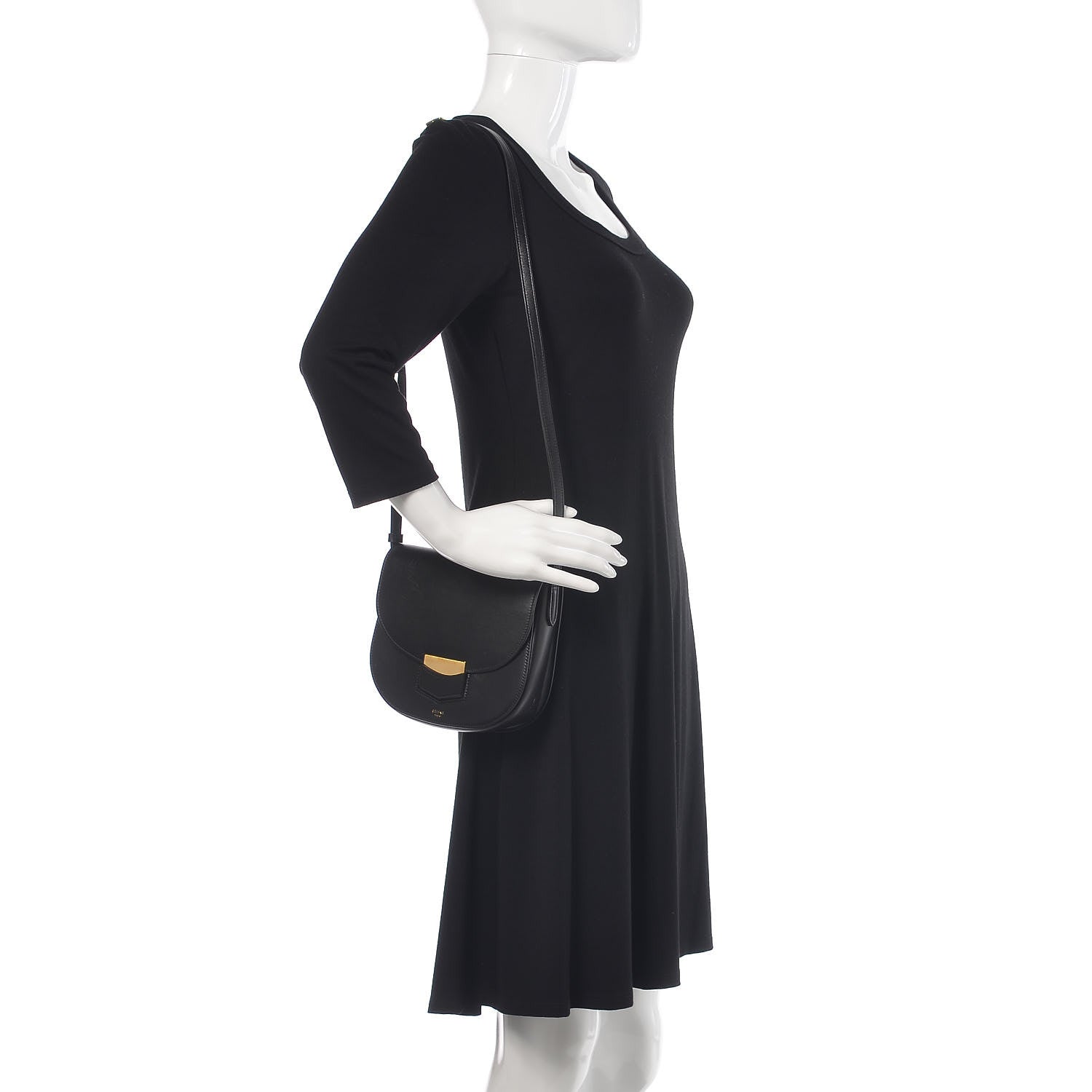 Celine Palmelato Calfskin Small Trotteur Black 2 of 7