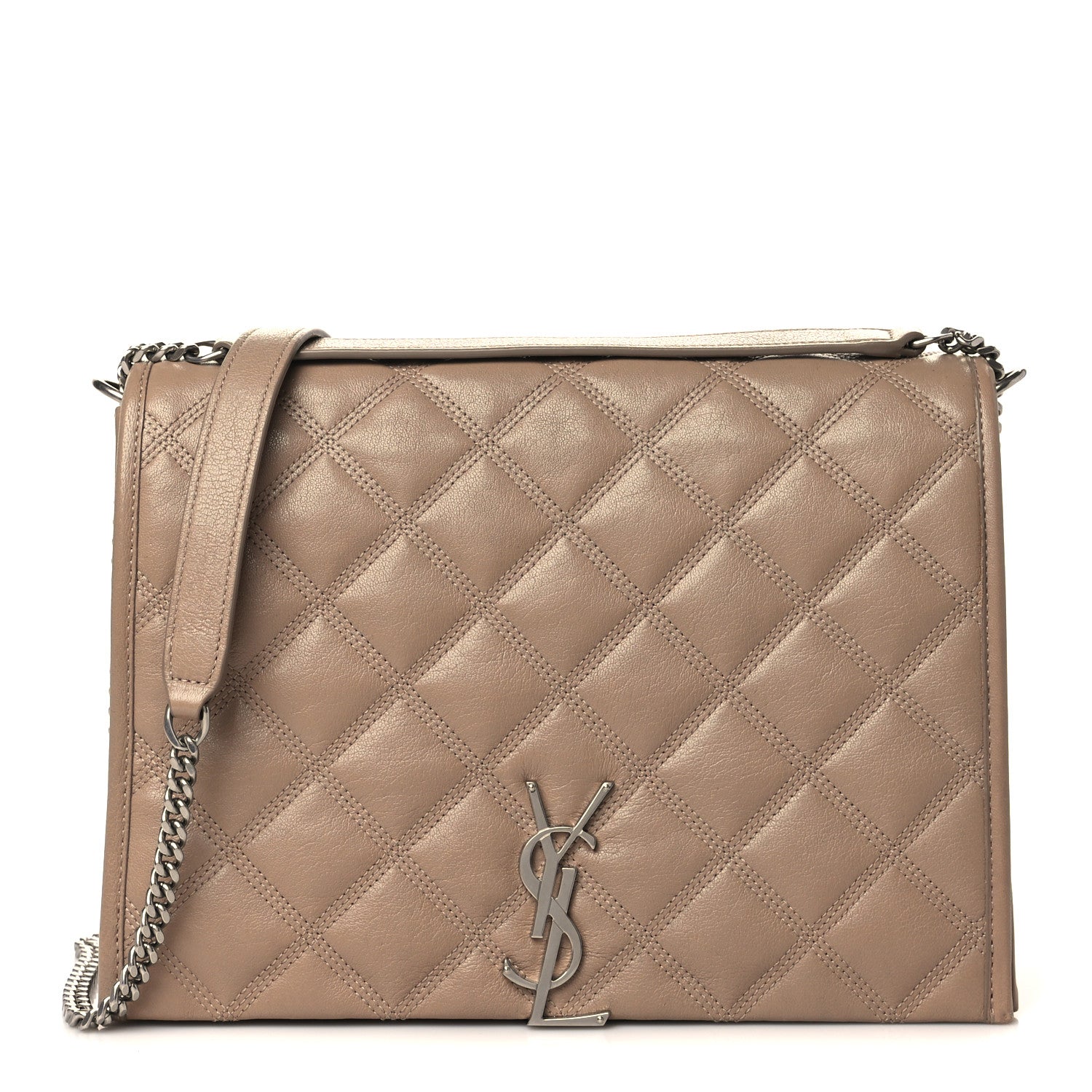 Saint Laurent Lambskin Quilted Small Becky Chain Bag Gold Sand 1 of 5