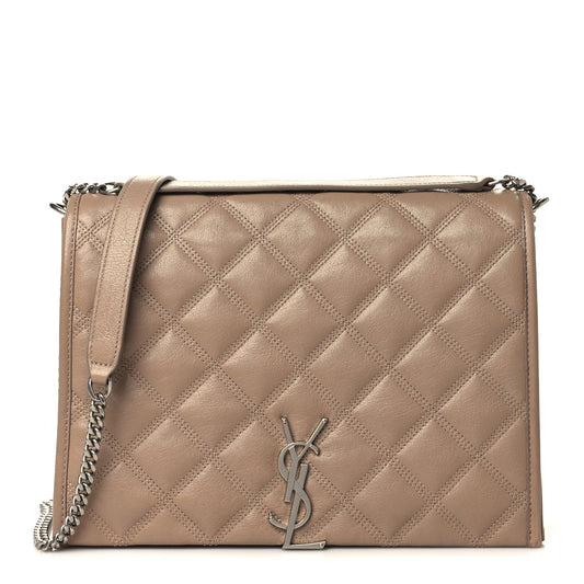 Lambskin Quilted Small Becky Chain Bag Gold Sand