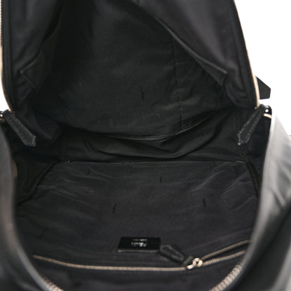 Fendi Nylon Vitello Liberty Vitello Dolce Monster Eyes Rounded Backpack Black Sunflower 5 of 13