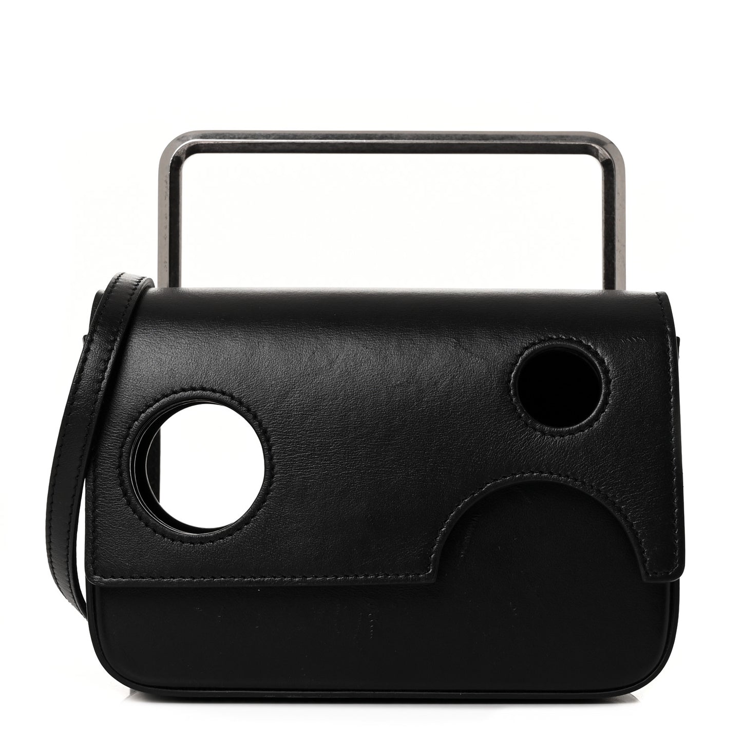 Calfskin Jitney 2.8 Meteor Shower Top Handle Bag Black