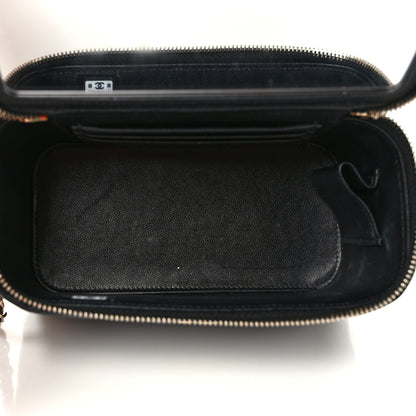 Chanel Lambskin Quilted Small Top Handle Vanity Case With Chain Black 5 of 12
