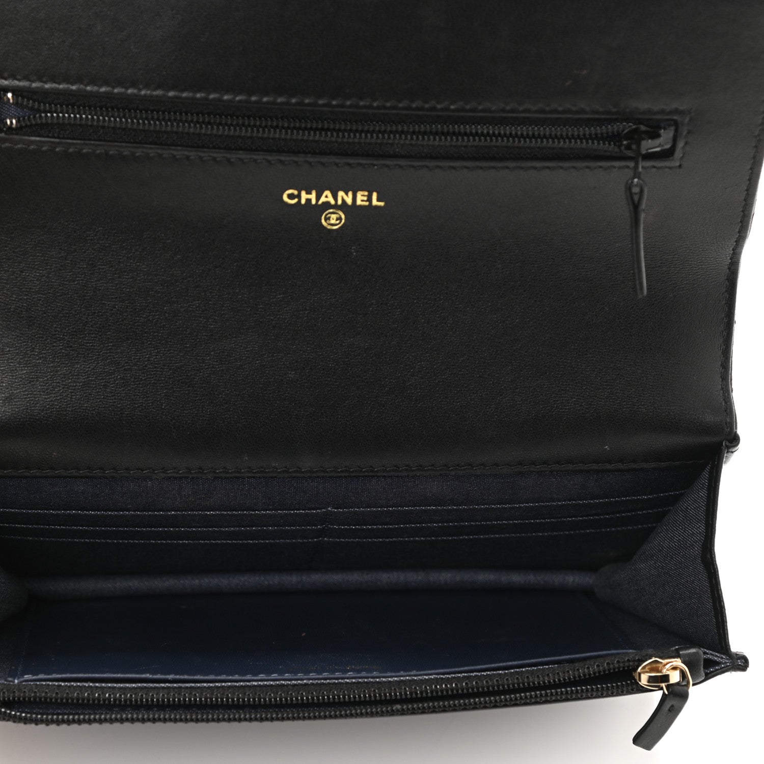 Chanel Lambskin Resin Bi-Color Quilted Wallet On Chain WOC Black 4 of 11