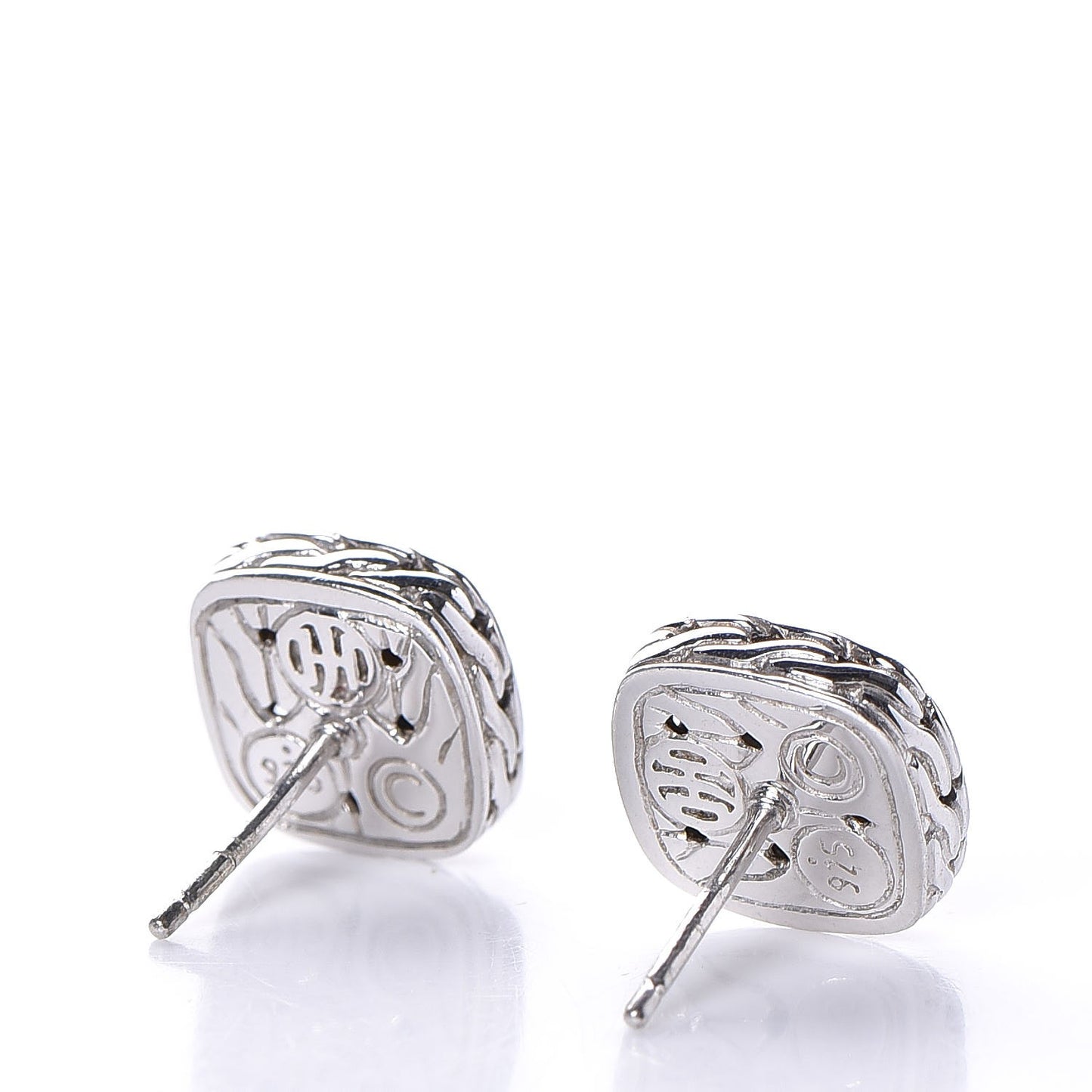 Sterling Silver Black Sapphire Classic Chain Square Earrings