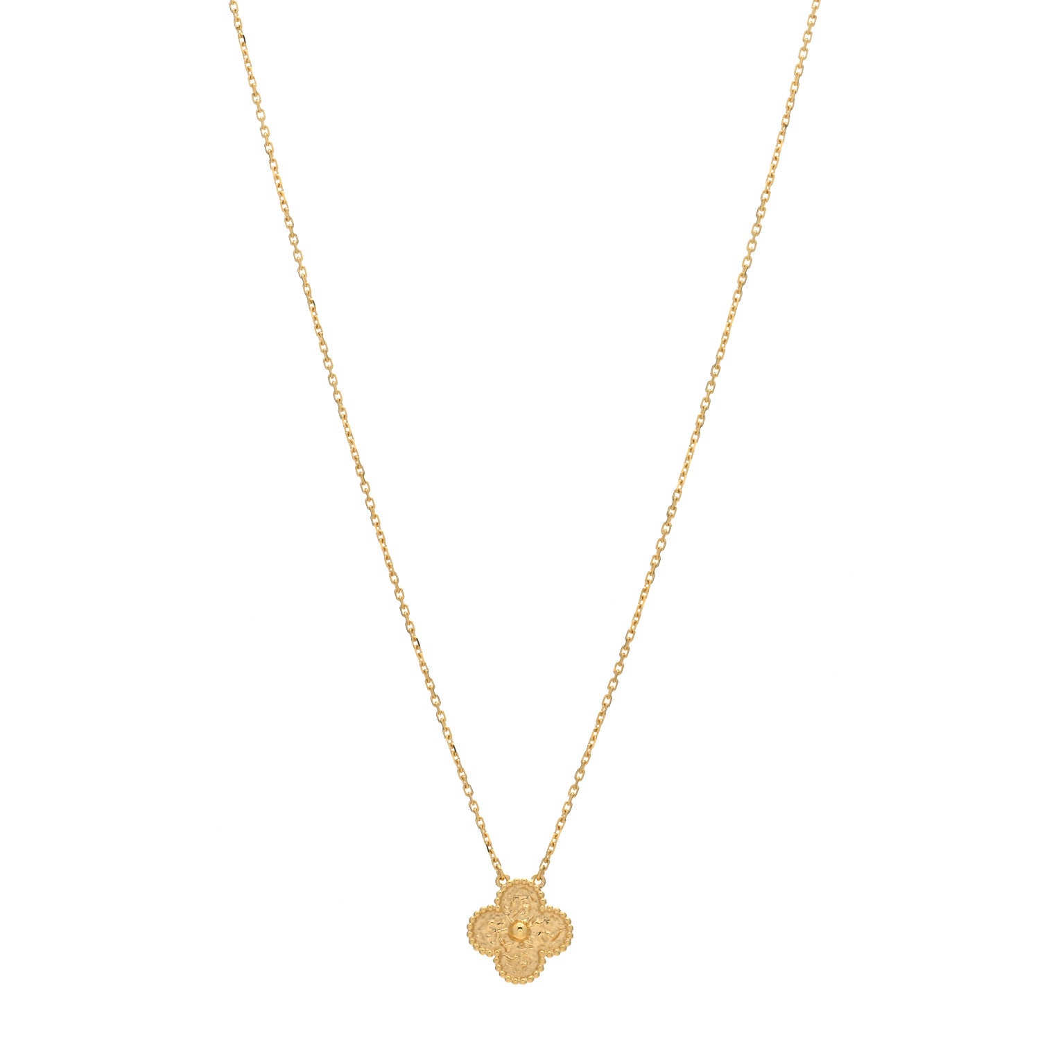 Van Cleef & Arpels 18K Yellow Gold Vintage Alhambra Pendant Necklace 1 of 3
