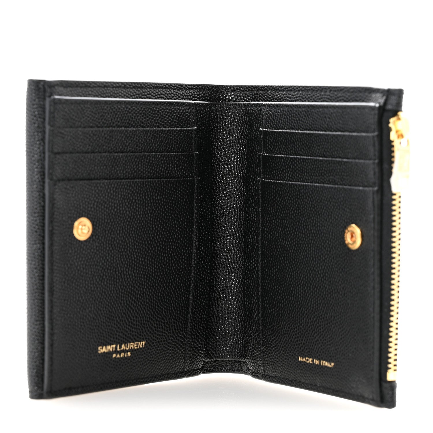Saint Laurent Grain De Poudre Monogram Bi-Fold Wallet Black 5 of 10