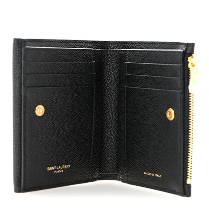Saint Laurent Grain De Poudre Monogram Bi-Fold Wallet Black 5 of 10