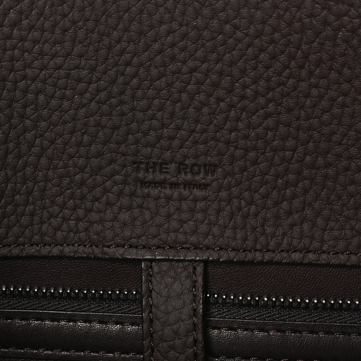 Matte Grained Calfskin Margaux Shoulder 12 Deep Brown