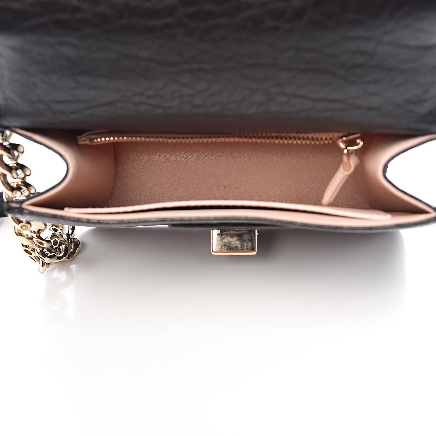Crinkled Lambskin Embellished Diorama Club Bag Black